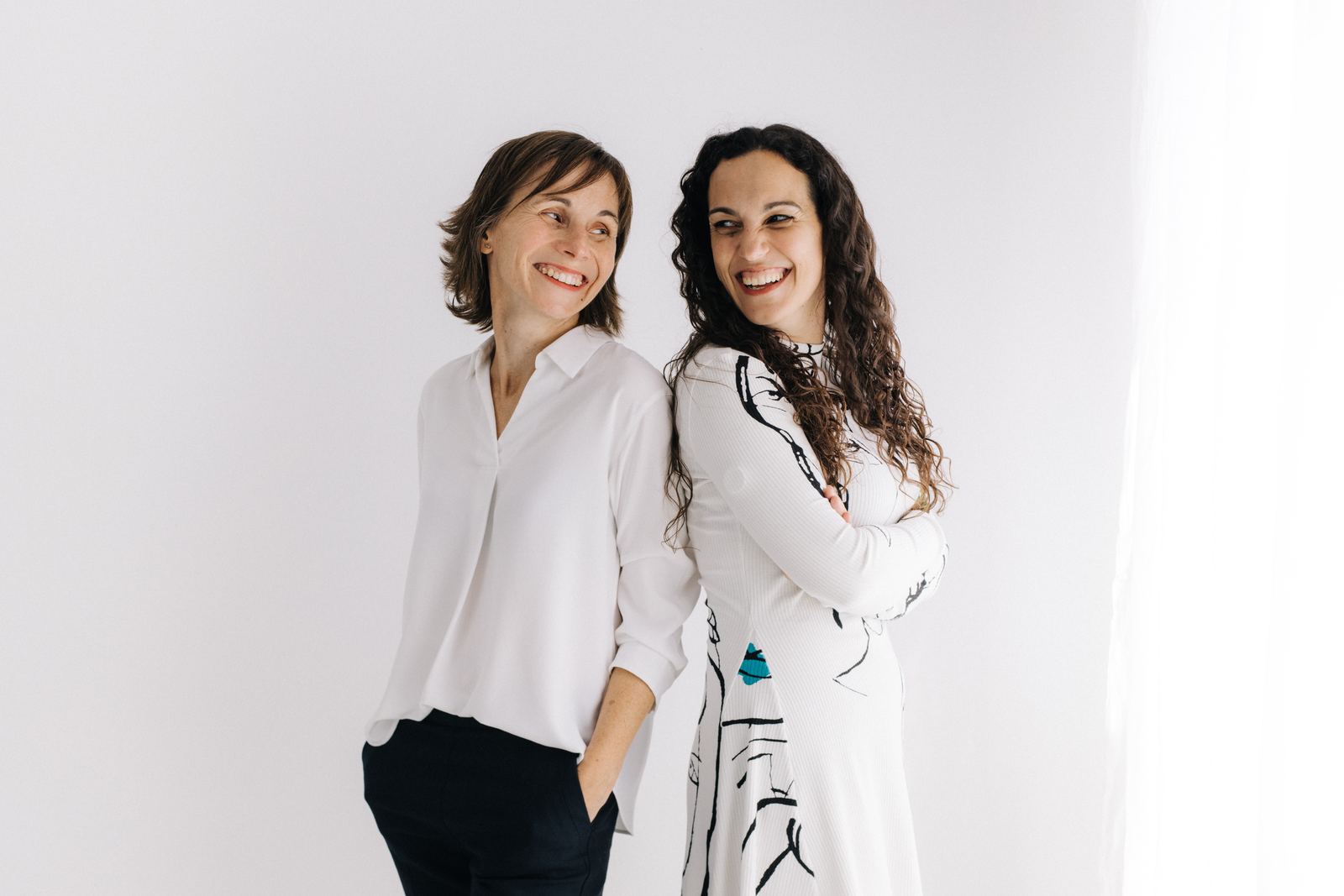 Nuria Vidal Domper and Sílvia Forns Castells, founders of DOMPERCASTELLS and DC OASIS, in a studio portrait